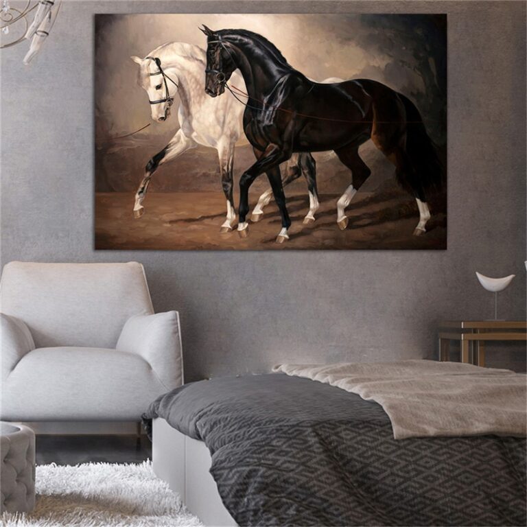 Tableau Déco Sur Verre Trempé "Cheval Arabe Blanc" - Dimensions 120x60 Cm, Marque Tulup - Neuf